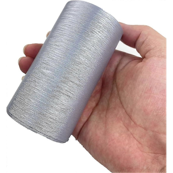 Børstet Imitation Metal Tapetkant Selvklæbende Vandtæt Dekorativ Kant (Sølv, 10cm x 5m)