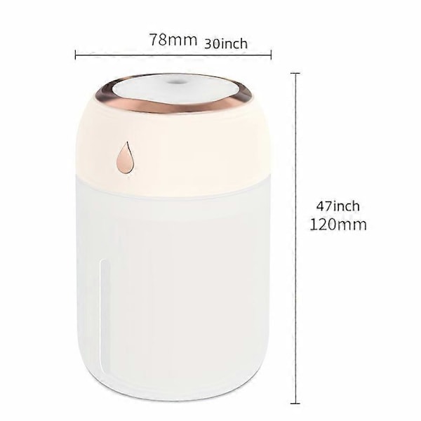 Bærbar Mini Luftfukter, 330ml, Liten Kjølig Tåke Luftfukter, USB Personlig Skrivebords Luftfukter For Soverom Reise Kontor Hjem