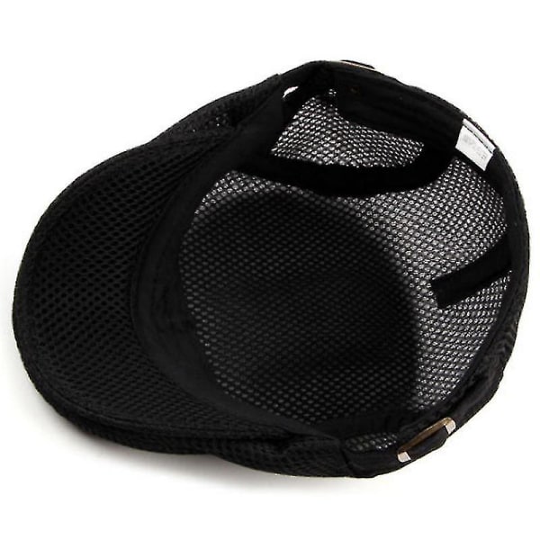 Platt mesh för män Andas Newsboy Gatsby Ivy Hat Golf Driving Baker Taxi Driver Hat Black