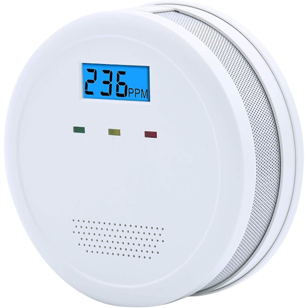 Kolmonoxiddetektor Batteridriven C620, EN52091 Alarm med Digital Display