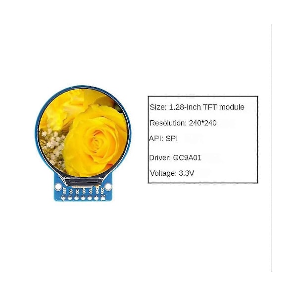 1.28 tum TFT LCD Display Modul Rund RGB IPS HD 240X240 Upplösning GC9A01 Drivrutin 4 Tråds SPI Inter