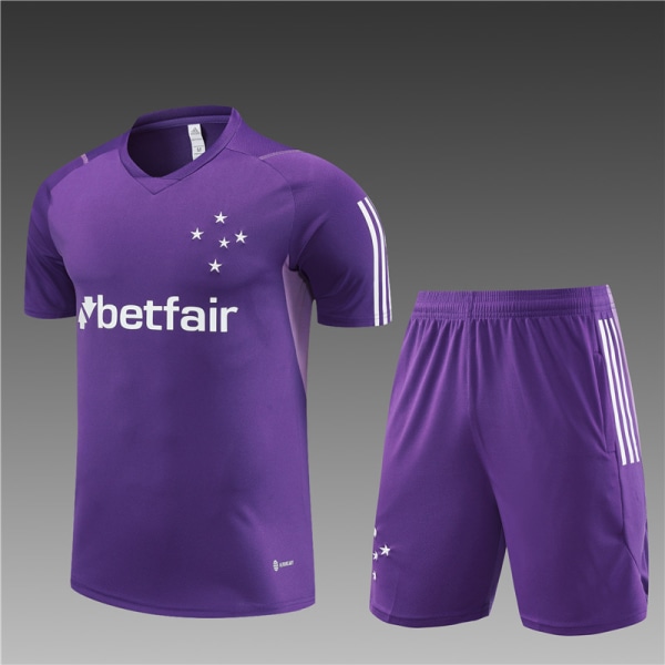 23-24 New Season Cruzeiro Vuxen/Barn Kortärmad Jersey Set purple 20