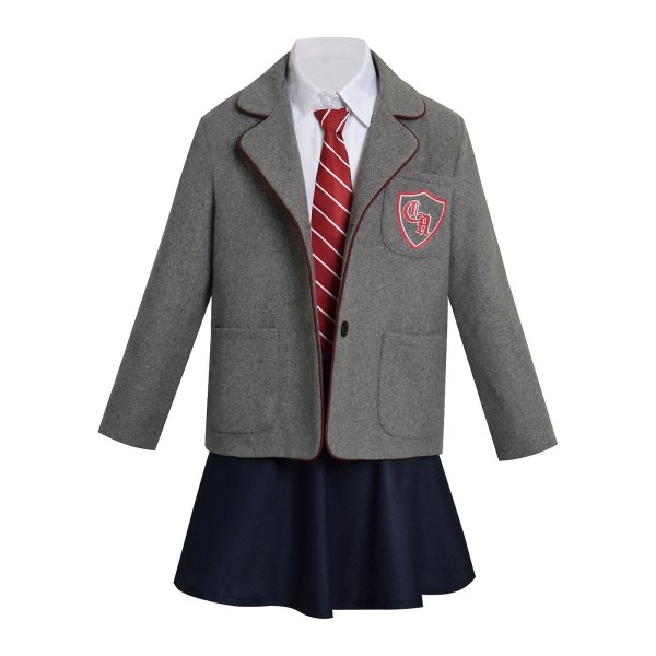 Cosdaddy Film Matilda Cosplay Kostym Barn Uniform Kjol Skjorta Kappa Slips Uniform Outfits Barn Halloween Dräkt 100CM