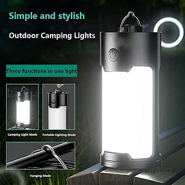 LED Camping Lyktor Super Starka Portabla Överlevnadslyktor Batteridrivna Vattentäta Camping Lyktlampa 2st