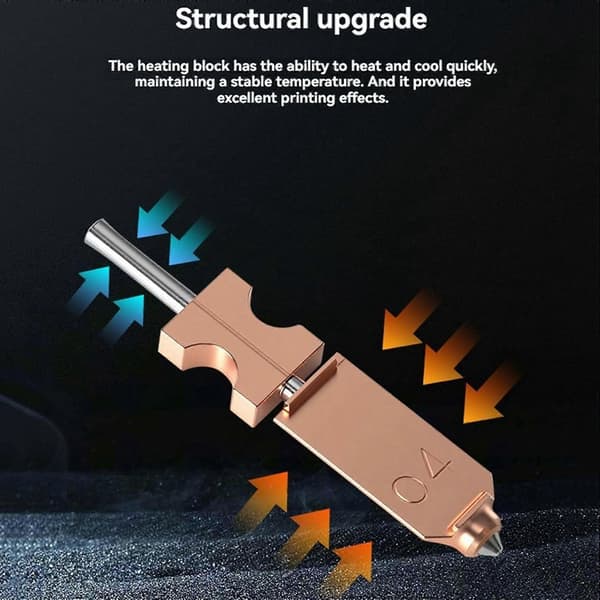 4-pack för FLASHFORGE AD5X Uppgraderad 3D-skrivare 0,4 mm Hotend-munstyckesenhet, extra 4 st silikonstrumpa + 4 st munstycksborste