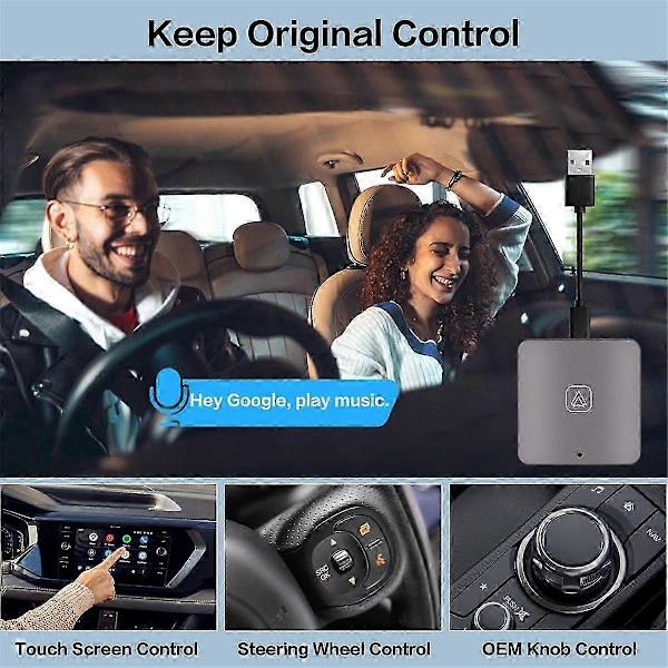Trådlös Android Auto-adapter för fabriksmonterade trådbundna Android Auto-bilar WiFi Plug & Play Trådlös Android