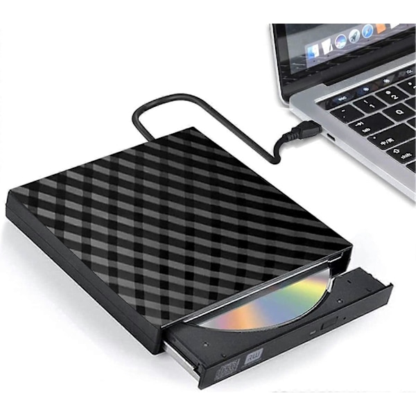 Ekstern CD DVD-drev til bærbar computer, USB 3.0 Bærbar CD/DVD-RW Brænder, Læser