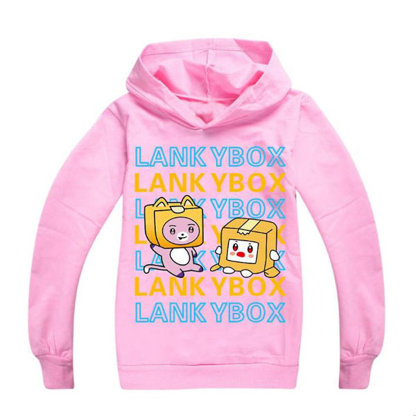 Barn Tonåring Lankybox Casual Hoodie Långärmad Huvtröja Pink 7-8 Years