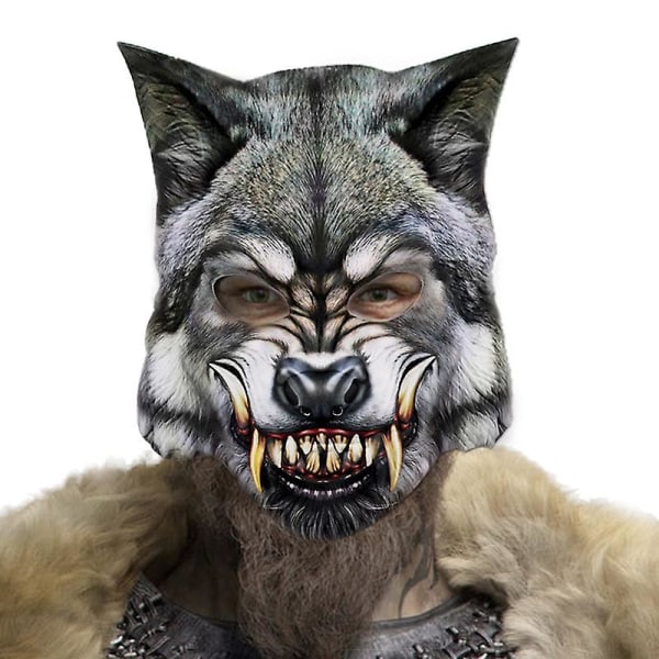 Halloween Wolf Mask Halv Ansikte Eva Varulv Skrämmande För Festrekvisita Filmtema Kostym Carnival UK18233-1