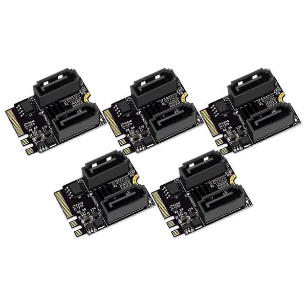 5 STK M2 til SATA3.0 Utvidelseskort PCI-E3.0 KEY A+ E WIFI M.2 til SATA Utvidelseskort Adapter Uten