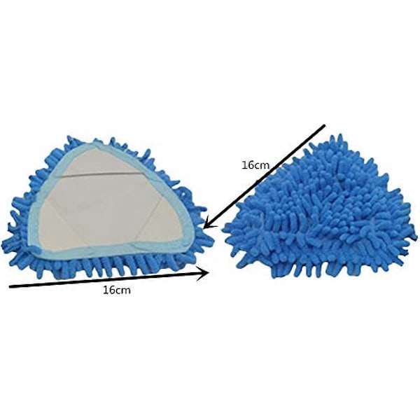 2X Moppipää Mikrokuitu Chenille Moppi Pölyhuiska Pää Kolmio Vettä Imevä Siivousmoppi Vaihtopää Kotisiivousväline (Sininen)