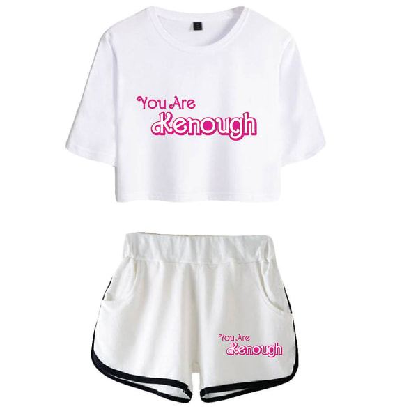 I Am Kenough Merch 2023 Ny film Tvådelat set Kortärmad avskuren topp Navel Tee+shorts Roliga damset Födelsedagspresent style 3 M