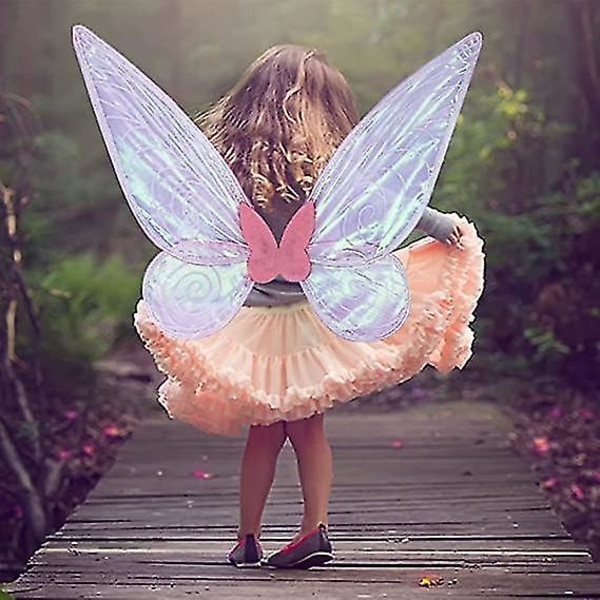 Fairy Wing,fjäril Fairy Halloween Kostym Änglavingar,halloween Kostym Sparkle Angel Wing Dress Up Party Rosa