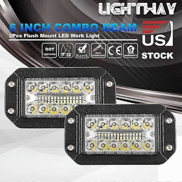 2 kpl 12V 6 tuuman uppoasennettava työvalo 26 LED Superkirkas kohdevalo auton ajovalot-FO SAHN