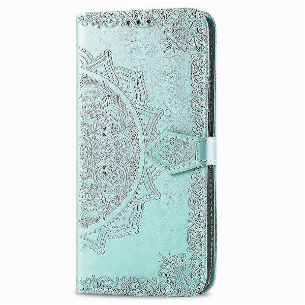 Nokia 6.2/Nokia 7.2 Etui Læder Wallet Cover Præget Mandala Magnetisk Flip Beskyttelse Stødsikker - Grøn