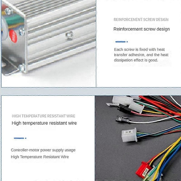 48V 60V 64V 800W Navmotor Controller 15Mos MAX 35A til Elcykel E-Scooter Motorcykel Bldc Moto