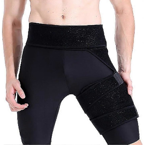Justerbart ljumskstöd Förband Ventilerande Hamstringsträckningar Smärtlindrande Lindningsskydd Justerbar Kompressionslinda För Höft, Ljumsk, Hamstring,