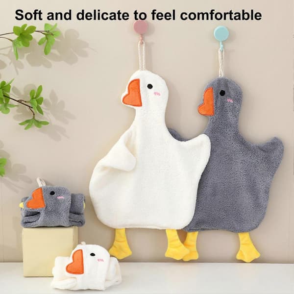 2 stk. Gåse-håndklæde med dobbeltsidet koralfløjl og absorberende design Gray & White