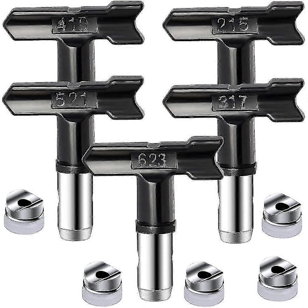 5 stk Airless Sprøytepistol Dyser - 215, 317, 419, 521, 623