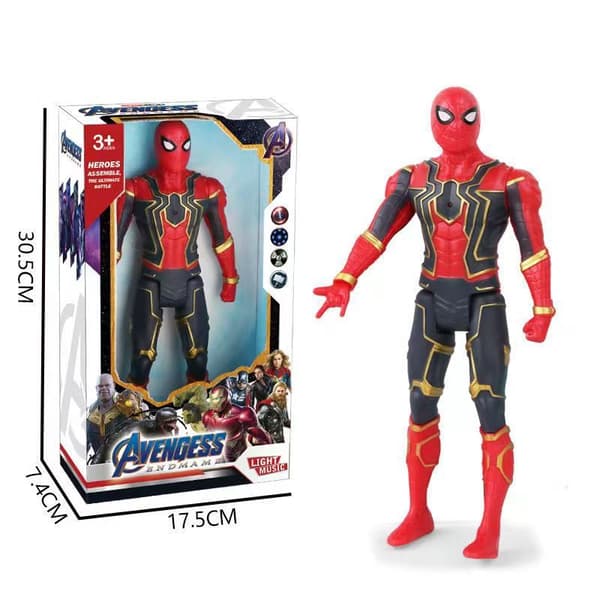 Avengers lysende figurer: Captain America, Spider-Man og Iron Man samleobjekter Hulk (joints movable)