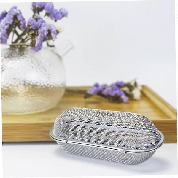 Tekule i rustfritt stål Krydderinfuser Te-sil Krydderdiffuser For Matlaging Oval Sølvfarge 1 stk