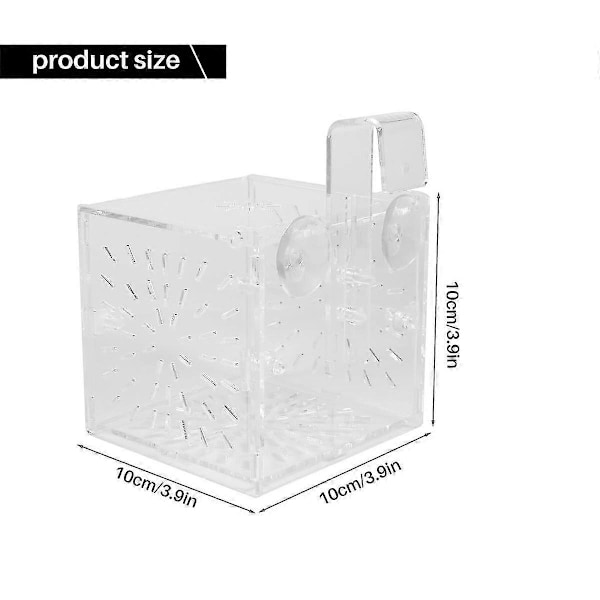 Akvarium Uppfödnings Isolationsbox Partition Inkubator Akryl Transparent Akvarium Inkubator Rack (10x10x10cm)