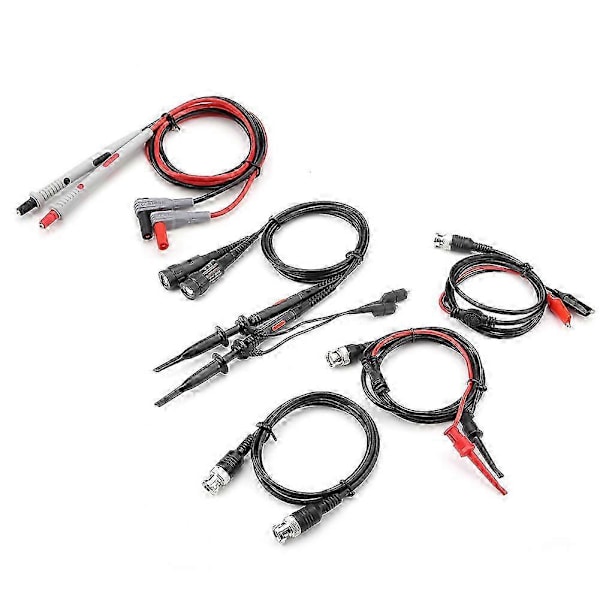 P1260D Oscilloskop Multimeter Testkablar med Krokodilklämmor Utbytbar Sondspetsar Set