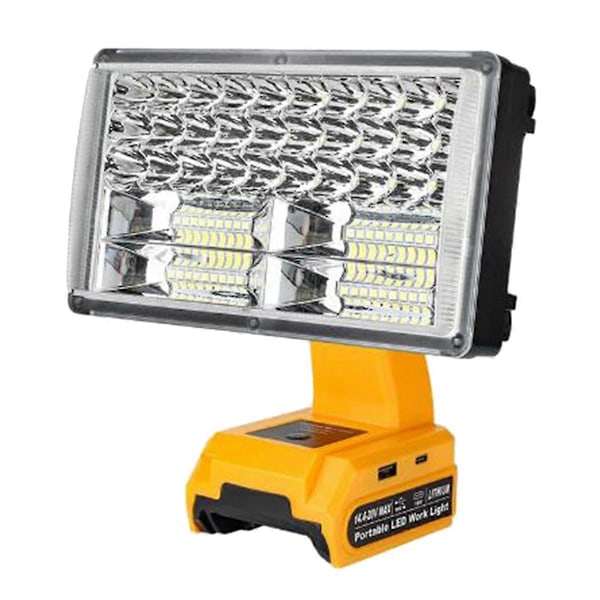 För Dewalt 14.4-20V Litiumjonbatterier LED Arbetslampa 30W 3300LM Byggarbetsplatslampa Sladdlös Handhållen