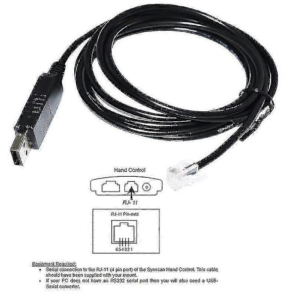 USB til RJ11 RJ12 6p4c Adapter Seriell Kontrollkabel Eqmod Kabel For AZ- Mount PC Koble Til For Håndkontroll