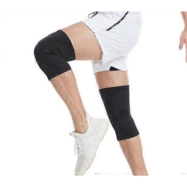 Professionella knäskydd, knäskydd för män och kvinnor med patella gelkuddar och sidostabilisatorer, knäskydd för löpning, smärtlindring i leder L: 16.54\"-18