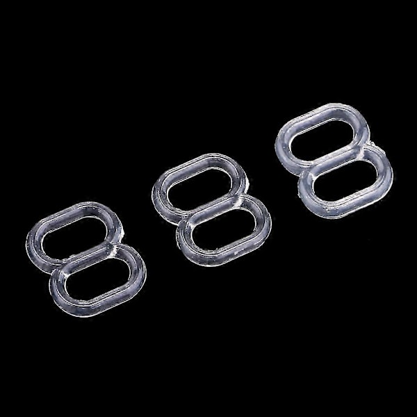 3x100 stk. 6 mm Nylon Justering 8 Krog BH Skyder Spænde Bikini Lukninger Klar Godt