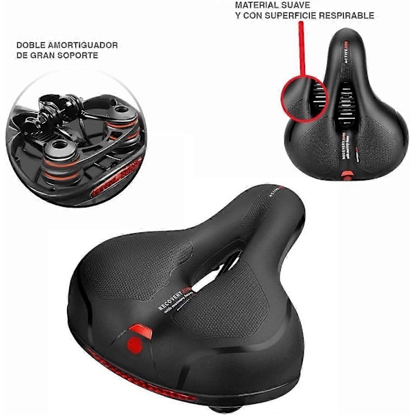 Cykelsadel Komfortsadel, Polstret, Vandtæt, Prostata, Kompatibel med Mountainbike, Citybike, Racer- og Fitnesscykel, Unisex