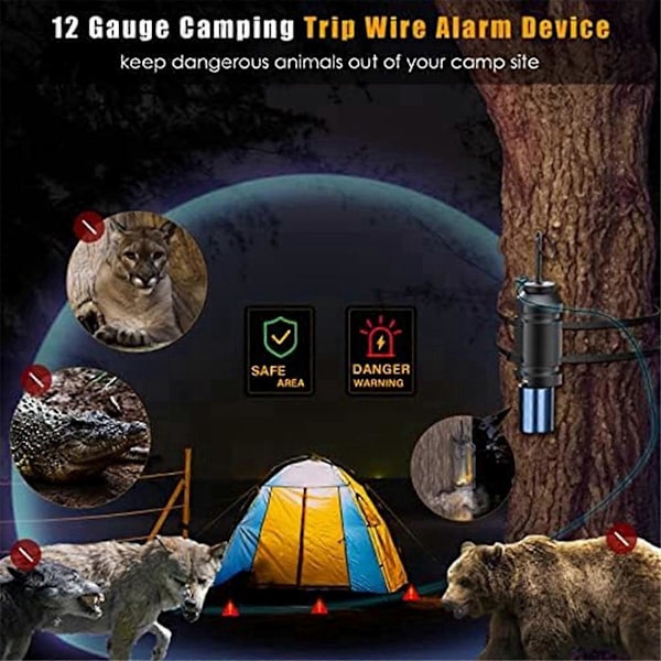 6 st Tripplarm 12 Gauge Camping Tripptråd Larmenhet