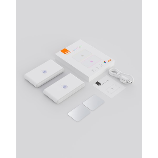 RGB sensorlys, bevegelsessensorlys, intelligent lading, infrarød farge magnetisk LED nattlys 2PCS