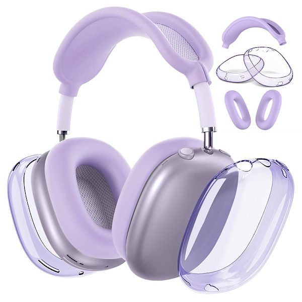 Yhteensopiva airpodsmax-kuulokekotelon kanssa tpu airpodsmax läpinäkyvä suojakotelo Purple