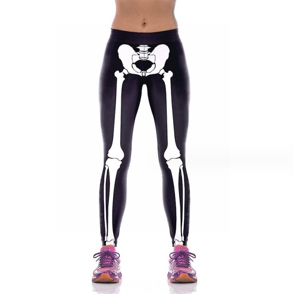 Högmidjade leggings för kvinnor med print Mjuka fula atletiska stretchiga modebyxor för fester style 6 L