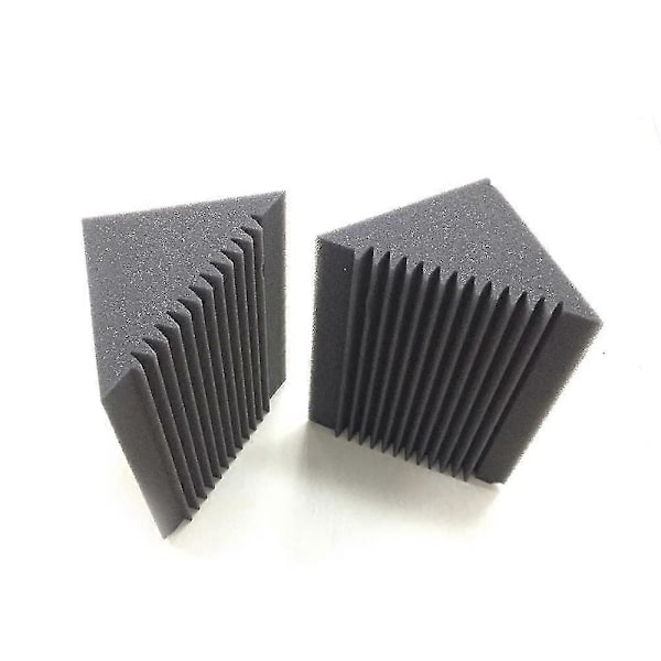 6 STK Akustisk Skum Kul/Sort Basfælde Lydabsorption Studio Lydisolering Hjørne Væg 12 x 12 x 24 cm