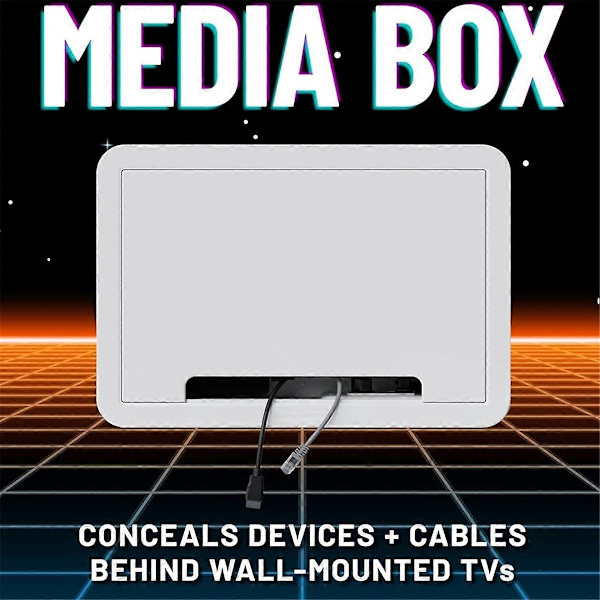9-tommers TV-medieboks for veggmontering - Innfelt TV-uttak og nettverkskabinett