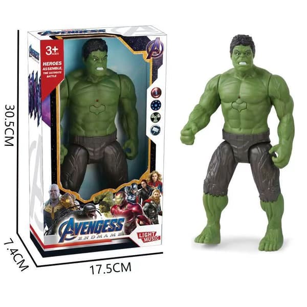 Avengers lysende figurer: Captain America, Spider-Man og Iron Man samleobjekter Thanos