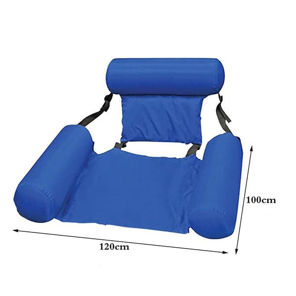 Oppustelig svømmestol sofa flydende multifunktionel vandhængekøje ryglæn til udendørs pool Light Blue