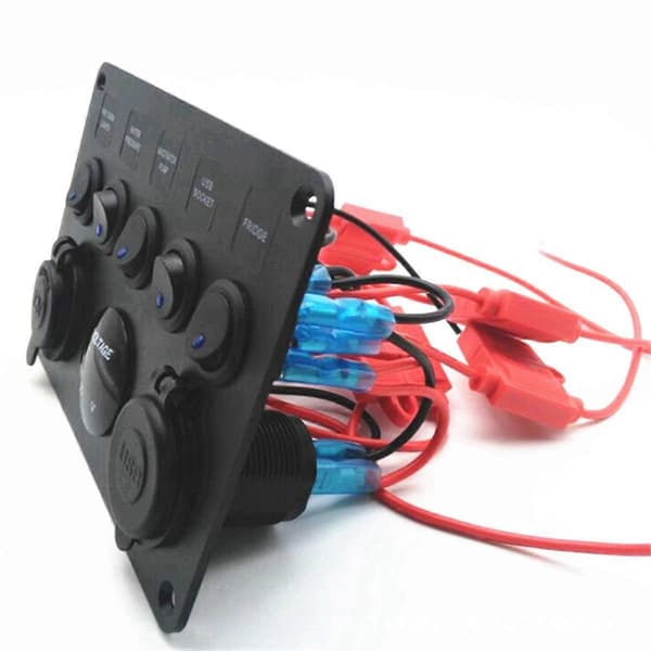 Båt Bryterpanel Bil Bryterpanel Vanntett Digital Voltmeter Dobbel USB Port Uttak Kombinasjon Mar