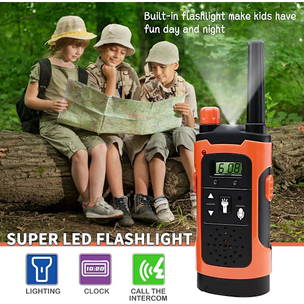 Walkie-talkie Børne walkie-talkie til piger i alderen 3-12 år, 3 miles lang afstand 22-kanals walkie-