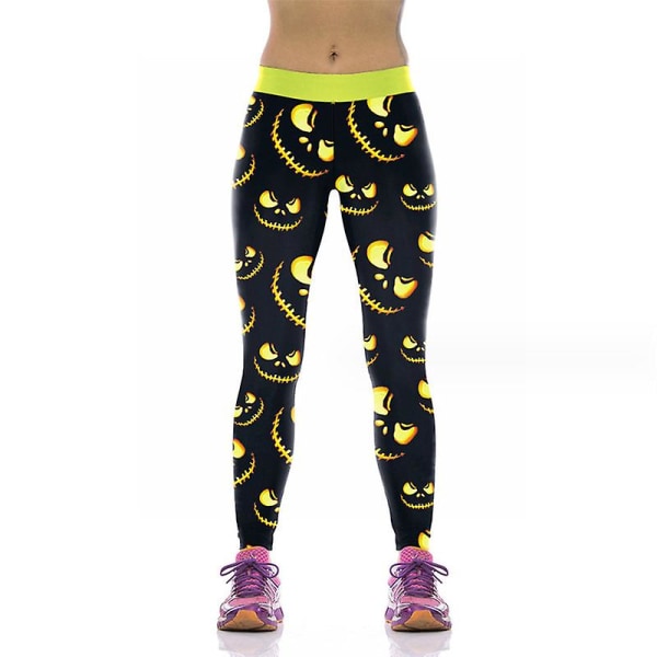 Högmidjade leggings för kvinnor med print Mjuka fula atletiska stretchiga modebyxor för fester style 5 XL