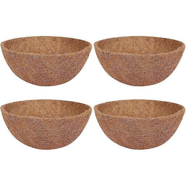 4 st Kokos Hängande Korgfoder 25 cm, Robust Rund Foder för Planteringskärl Perfekt Ersättning, 1