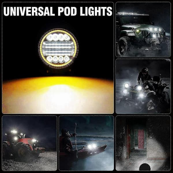 2X 4 Tommer 200W LED Arbeidslys Combo Spot Off Road Kjøring Tåkelys