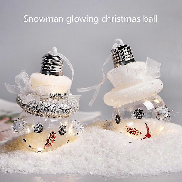 Lysande Jul LED Snögubbe Boll Hänge För Julgransdekoration Ornament
