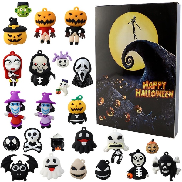 Adventskalender Gotisk Skräck Atmosfär Skräck Natt Nedräkningskalender Blindbox 24 delar Halloween Nedräkningskalenderlåda style 3