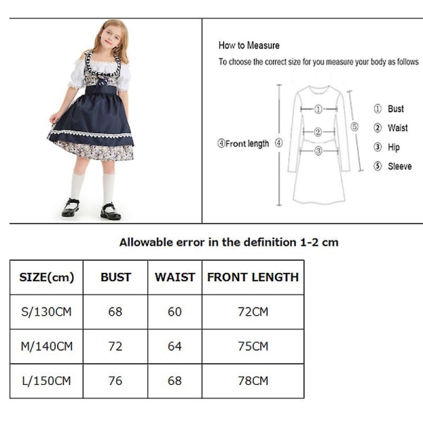 Dirndl Oktoberfest For Girl Costume Alps National Parade Förälder-barn Outfit Cosplay Fancy Party Dress Carnival Halloween S