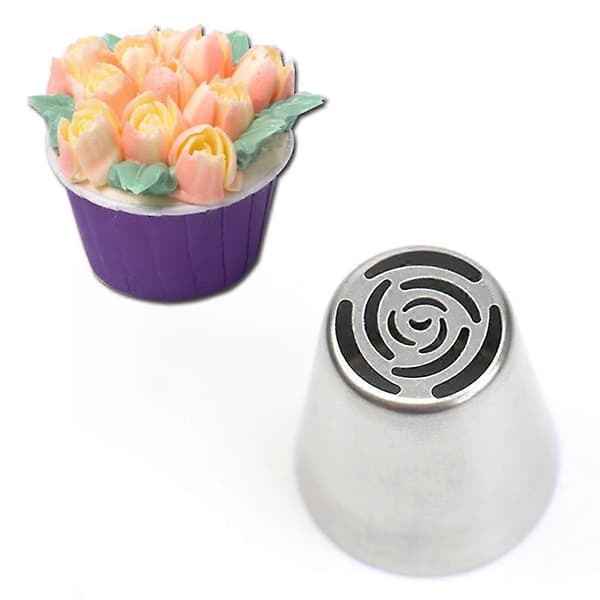 Tulipan Glasur Sprøjte Dyser Rustfrit Stål Blomst Creme Konditori Tip Dyser Pose