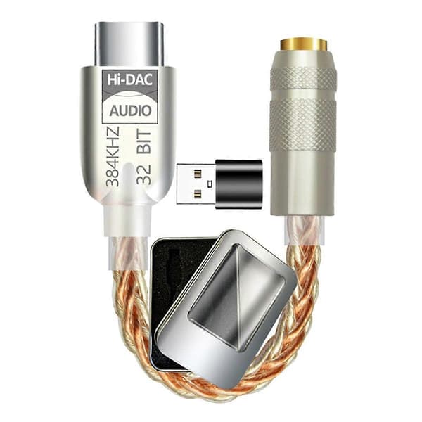 USB C till 3.5mm Hörlursförstärkare Hörlursförstärkare ALC5686 Hifi Digital Ljuddekoder AUX Ljudkabel A